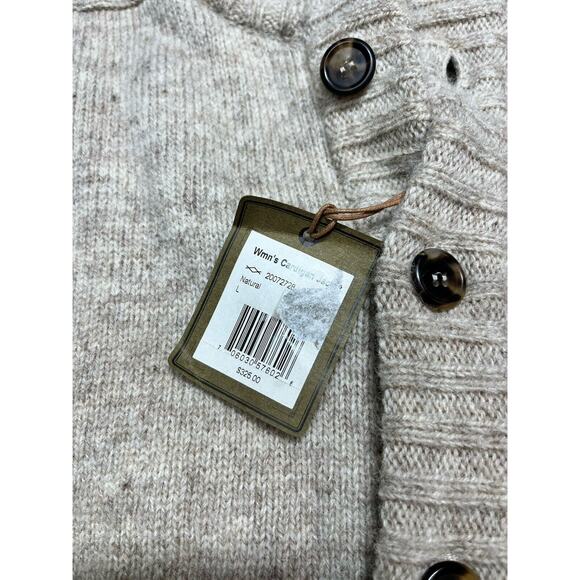 Filson Womens Scottish Wool Natrual Button Down Cardigan Sweater NWT L - Picture 2 of 7